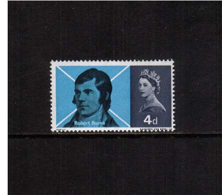 view larger image for SG 685p (1966) - 4d Robert Burns Commemoration
<br/>
PHOSPHOR - commemorative odd value