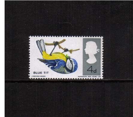 view larger image for SG 697 (1966) - 4d British Birds
<br/>Blue Tit
<br/>
commemorative odd value