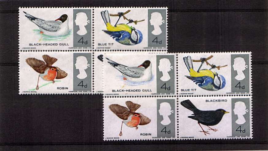view larger image for SG 696af (1966) - British Birds block of four superb unmounted mint showing EMERALD GREEN omitted affecting three stamps. SG Cat £600. Scarce block.
<br/><b>QQH</b>