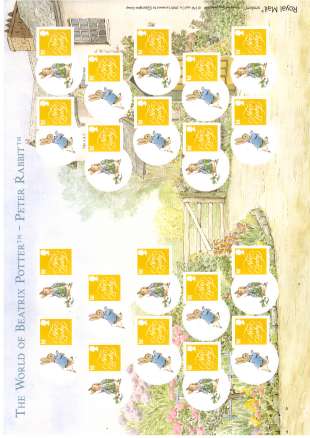 view larger image for SG LS50 (2008) - ''Smilers for Kids'' - 1st Series<br/>
New Baby stamps -<br/>Beatrix Potter, Peter Rabbit labels