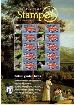 view larger image for STAMPEX 10 (2007) - Autumn 2007 STAMPEX<br/>
British Garden Birds