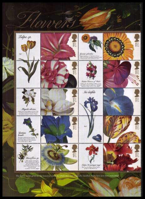 view larger image for SG LS11half (2003) - Flower Paintings half sheet
<br/>Note border may vary from image shown