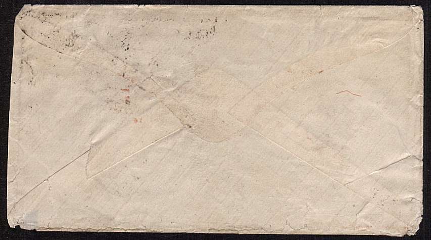 view larger back view of image for 1/- Green from Plate 2 lettered 'B-G' on small envelope cancelled with a LONDON SW duplex dated AP 2 64 to SUMMIT CREEK - IRON COUNTY - UTAH TERRITORY - NORTH AMERICA. A rare destination and possibly Gold rush cover!